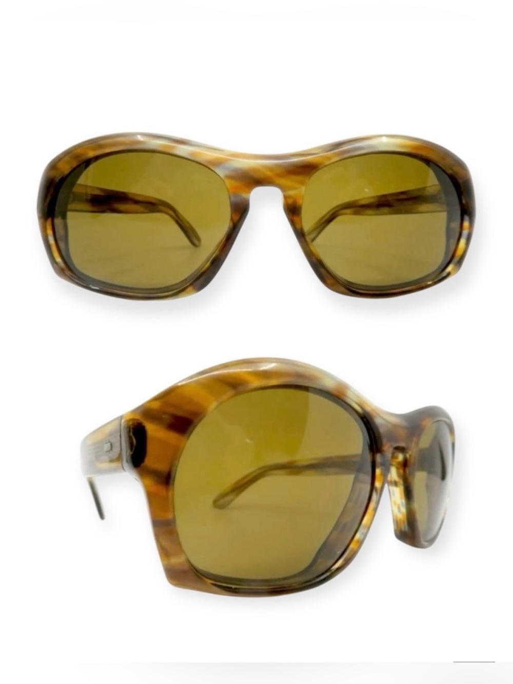 Vintage 1970’s CEMO Thick Oversized Sunglasses w Keyhole bridge, Made in Germany